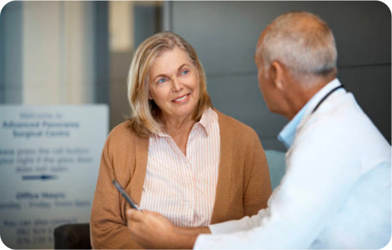 Hypothetical doctor discussing with a patient